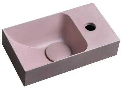 Produktbild von PICCOLINO Beton-Waschbecken 30,8x10x17cm, Armaturloch rechts, Rosa