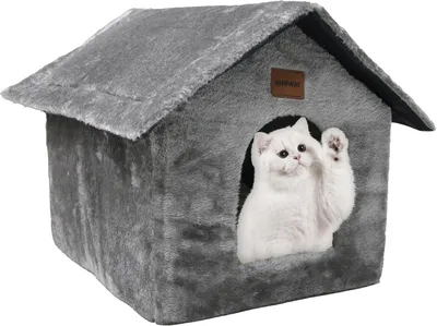 Produktbild von Katzenhaus aus Plüsch mit abnehmbarem Kissen und rutschfestem Boden, tragbarer Tierkäfig, 40 x 35 x 40 cm