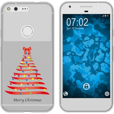 Produktbild von PhoneNatic Case kompatibel mit Google Pixel Silikon-Hülle X Mas Weihnachten Weihnachtsbaum M1