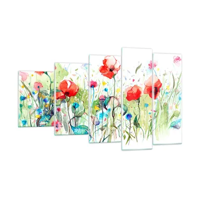 Produktbild von Bilder auf glas - Blumen Wiese Blatt Natur - 100x60cm - Glasbilder - Wandbilder - Kunstdruck - zum Aufhängen bereit - Wanddekoration aus Glas - Glas Bilder - Wandbild auf Glas - GEG100x60-3076
