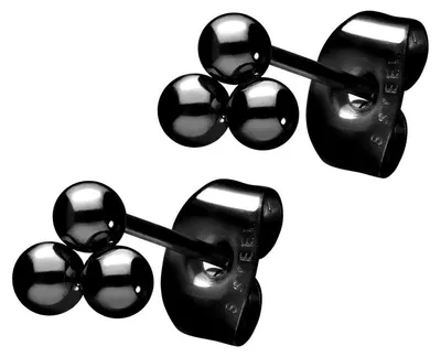 Produktbild von Chirurgenstahl Ohrstecker 3 KUGELN