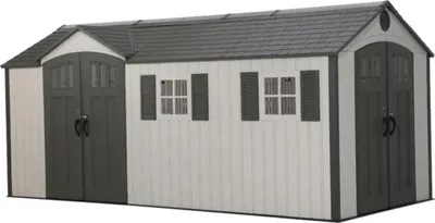 Zdjęcie produktu dla Dożywotnia plastikowa wiata "Chateau" z dwoma podwójnymi drzwiami skrzydłowymi, 535 x 244 cm, jasnoszara 13,05 m²