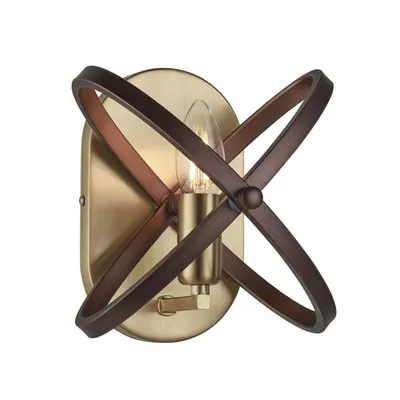 Produktbild von Wandleuchte Metall E14 B: 23 cm in Bronze Braun Rustikal