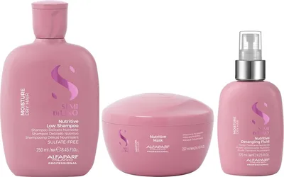 Obrázek produktu pro Alfaparf SDL Moisture Nutritive Low Shampoo 250ml + Alfaparf SDL Moisture Nutritive Mask 200ml + Alfaparf SDL Moisture Nutritive Detangling Fluid 125ml