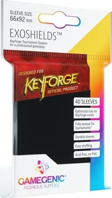 Produktbild von GGS10001 - KeyForge Exoshields Tournament Hüllen - schwarz (40 Hüllen)