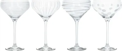 Immagine prodotto di Mikasa - Bicchiere per tostatura cocktail, 290 ml, 4 pezzi, Klarglas, Silber, 400 ml, 4 pezzi