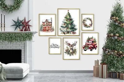 Produktbild von DECOWALLS Poster Set 6 Teile - Weihnachtsposter für Wohnzimmer - XXL