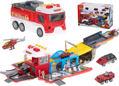 Obrázek produktu pro Aga Hasičské auto transportér skládací parkoviště + příslušenství