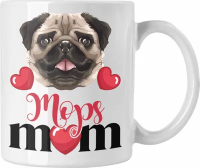 Produktbild von Trendation - Mops Besitzer Mom Mama Tasse Geschenk Lustiger Spruch Geschenkidee Mops Besitzerin (Weiß)