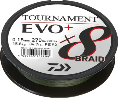 Produktbild von Daiwa Angelschnur Tournament X8 Braid EVO+ (135 m, dunkelgrün)