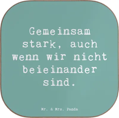 Produktbild von Mr. & Mrs. Panda Tischuntersetzer Spruch Trennung von den Eltern - Meeresbrise - Geschenk, Untersetzer für Gläser, Vertrauem, Kraft, gläseruntersetzer, Trost, Coaster