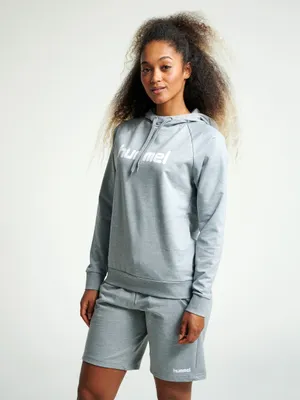 Produktbild von Hummel Baumwolle Logo Hoodie Damen grau Gr S