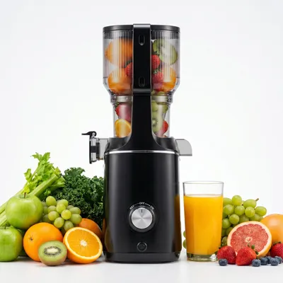 Produktbild von Rush Clear™ Slow Juicer für 1–2 Personen, 130mm Einfüllschacht, 800ml Saftbehälter, einfache Montage&Reinigung, ideal für kleine Küchen