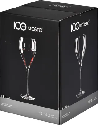 Produktbild von KROSNO Perla Rotweingläser 4er-Set 510 ml – handgemachte Glas-Weingläser für Rotwein, elegantes Design für Tisch, Küche & stilvolles Servieren