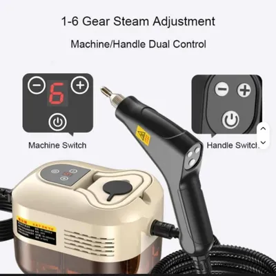 Produktbild von 6-Stufen Dampfreiniger - Dampfstrahler - Doppelsteuerung - Multifunktion - 1200–1400 W - Zubehör für Küche, Bad, Auto