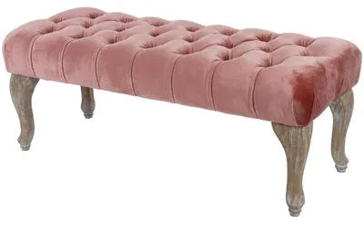Zdjęcie produktu dla Ławka w stylu barokowym Casa Padrino różowy / antyczny brąz 100 x 40 x wys. 42 cm - meble w stylu barokowym