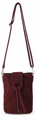 Imagen del producto de Bolso de hombro de cuero y gamuza Giuliano, para mujer, color burdeos