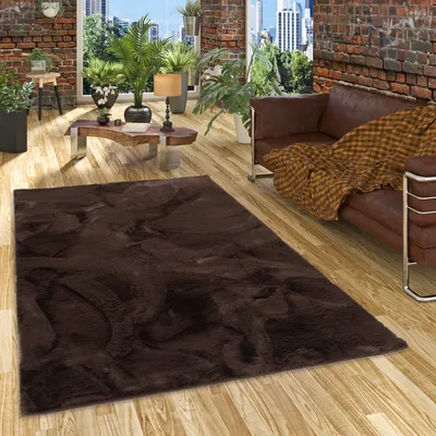 Produktbild von Luxus Super Soft Fellteppich Plush Schoko, Größe:120x170 cm