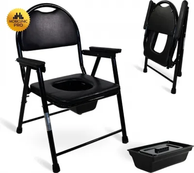 Immagine prodotto di Mobiclinic Guadalquivir, rialzo per sedile del water, sedile del water, fino a 100 kg, sedile del water, antiscivolo, acciaio cromato, leggero, nero