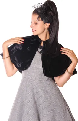 Produktbild von SugarShock Nuri Samt Cape Poncho Samtumhang , Größe:onesize, Farbe:Schwarz
