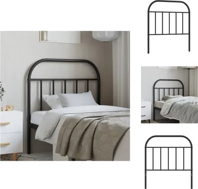 Produktbild von vidaXL Kopfteil Metall Schwarz 90 cm -  Kopf- & Fußenden
