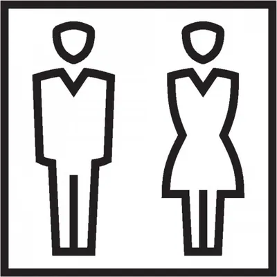 Produktbild von Dreifke® Aufkleber I Türschild Piktogramm Frauen- und Männer-WC, Folie, selbs...