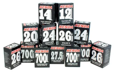 Image de Chambre à air pour vélo Kenda, 48 mm, noire, 700C / 23-25, noire 700C