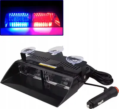 Obrázok produktu pre Led Červeno-Modré Blikajúce Výstražné Svetlo Za Diskom, Spínač 18Prog
