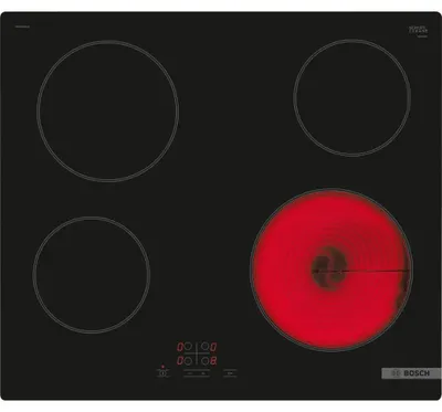 Immagine prodotto di Piano cottura Bosch | PKE61RBA2E | Elettrico | Numero di bruciatori/zone di cottura 4 | Touch | Timer | Nero