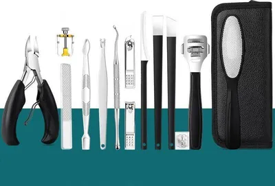 Produktbild von Nagelknipper Kit - RVS Manicure Set - 17 Stück