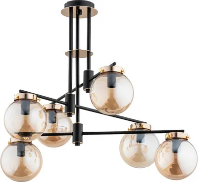 Zdjęcie produktu dla Lampa sufitowa dekoracyjna czarna 6 punktowa BOGOTA 6xE14 10W ALF63045 Alfa