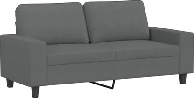Image de vidaXL Canapé 2 places gris foncé 140 cm Tissu
