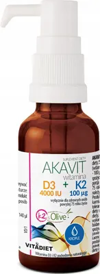 Produktbild von Vitadiet AKAVIT Vitamin D3 4000 IU + K2 100 µg Tropfen 210 Portionen