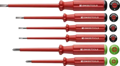 Image de Jeu de tournevis VDE 6 pièces à fente/PZ en carton Classic PB Swiss Tools
