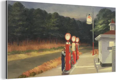 Obrázok produktu pre Nástenná dekorácia Kovový kovový obraz Wall Art 120x60cm Benzín - Edward Hopper Muchowow Hliníkové obrazy