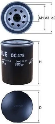 Zdjęcie produktu dla Filtr oleju KNECHT OC 478