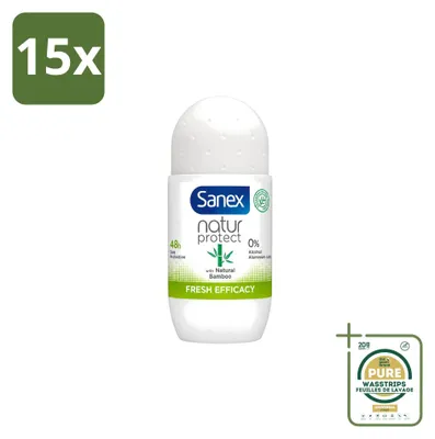 Produktbild von 15 x Sanex Deodorant Roll-on Bamboo Fresh Efficacy - 50 ml - Vorratspackung - 15 Stücke