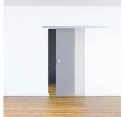 Produktbild von Pertura Glasschiebetürblatt Neta satiniert 900x2050x8 mm für Beschlag Selir rechts mit Griffmuschelbohrung