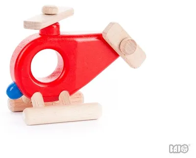 Produktbild von Bajo Holz Feuerwehr Hubschrauber - Spielzeug Helikopter für Kinder