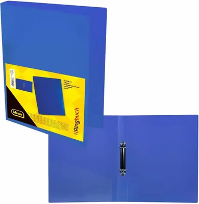 Produktbild von IDENA Ringbuch A4 2 Ringe PP Idena blau 35mm, transluzent