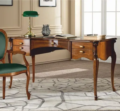 Produktbild von Casa Padrino Luxus Barock Schreibtisch Braun / Grün 150 cm - Barock Büro Möbel - Italy