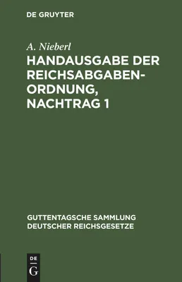 Produktbild von Handausgabe der Reichsabgabenordnung, Nachtrag 1