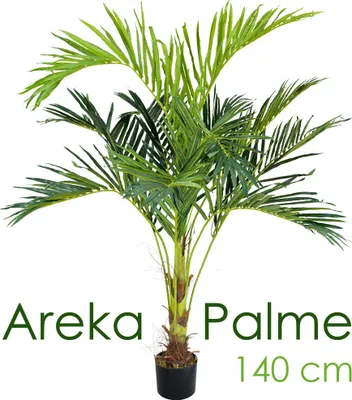 Immagine prodotto di Palmizio Palma Areca Pianta Albero Artificiale 140cm Decovego