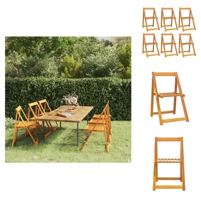 Image de vidaXL Chaises de jardin pliantes 6 pcs. Acacia massif - Chaises de jardin
