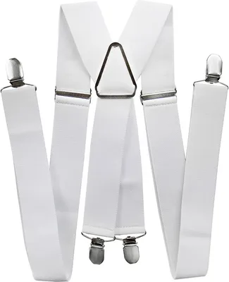 Produktbild von axy® Herren Hosenträger 3,5cm breite mit 4 Stabile Clips X-Form länge verstellbar Hochzeit-Business Outfit-Weiß