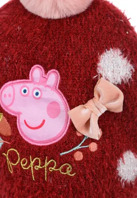 Zdjęcie produktu dla Peppa Pig Wutz dziecięcy komplet zimowy dla dziewczynek czapka zimowa i rękawiczki, Kolor:różowy, Rozmiar:52