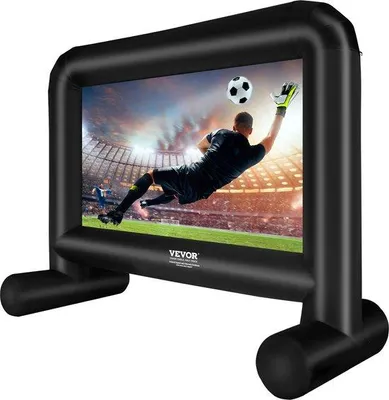 Productafbeelding van Famanu Opblaasbaar projectiescherm - Kristalheldere projecties - 384 x 160 x 320 cm - Zwart