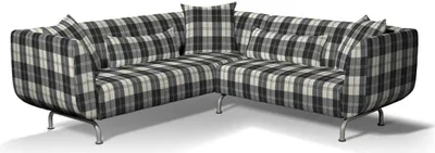 Produktbild von Dekoria Bezug für Strömstad 3+2-Sitzer Sofa, schwarz- weiss, Bezug für Stromstad 3+2-sitzer