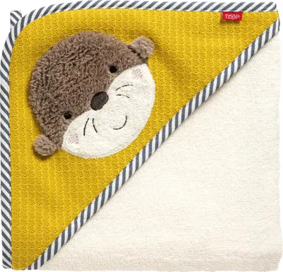 Image de Fehn Serviette de bain à capuche 80 x 80 cm - Loutre