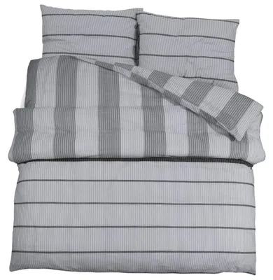 Produktbild von vidaXL Bettwäsche-Set Grau 155x220 cm Baumwolle